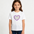 thumbnail image 2 of Girls Graphic Tees Hearts Colorful Love Kids T Shirt Valentines 100% Cotton Short Sleeve Soft Tops 4-13Y, 2 of 5