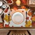 thumbnail image 4 of Smile Maple Leaves Fall Placemats Set of 4, 12x18 Inch Thanksgiving Seasonal Table Mats for Party Kitchen Dining Decoration, 4 of 5