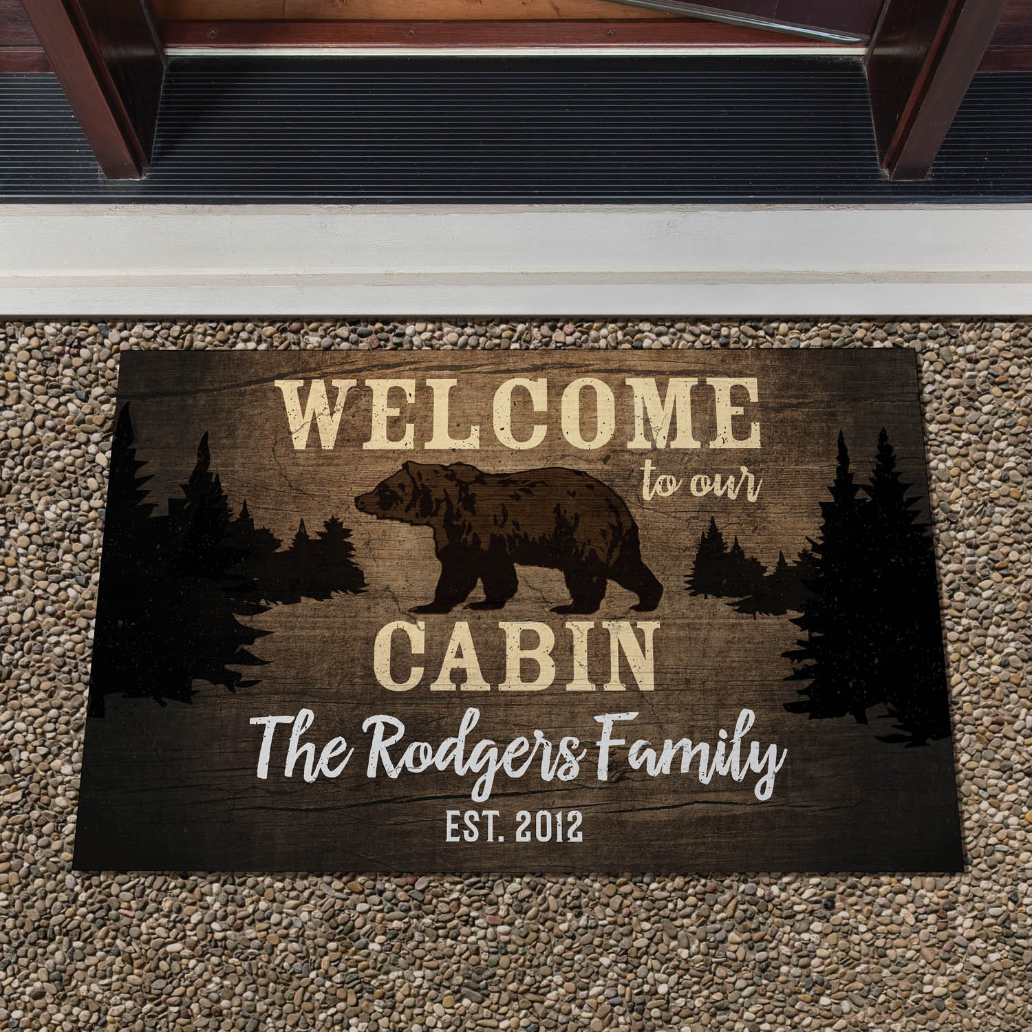 Welcome To Our Cabin Personalized Doormat Walmart Com