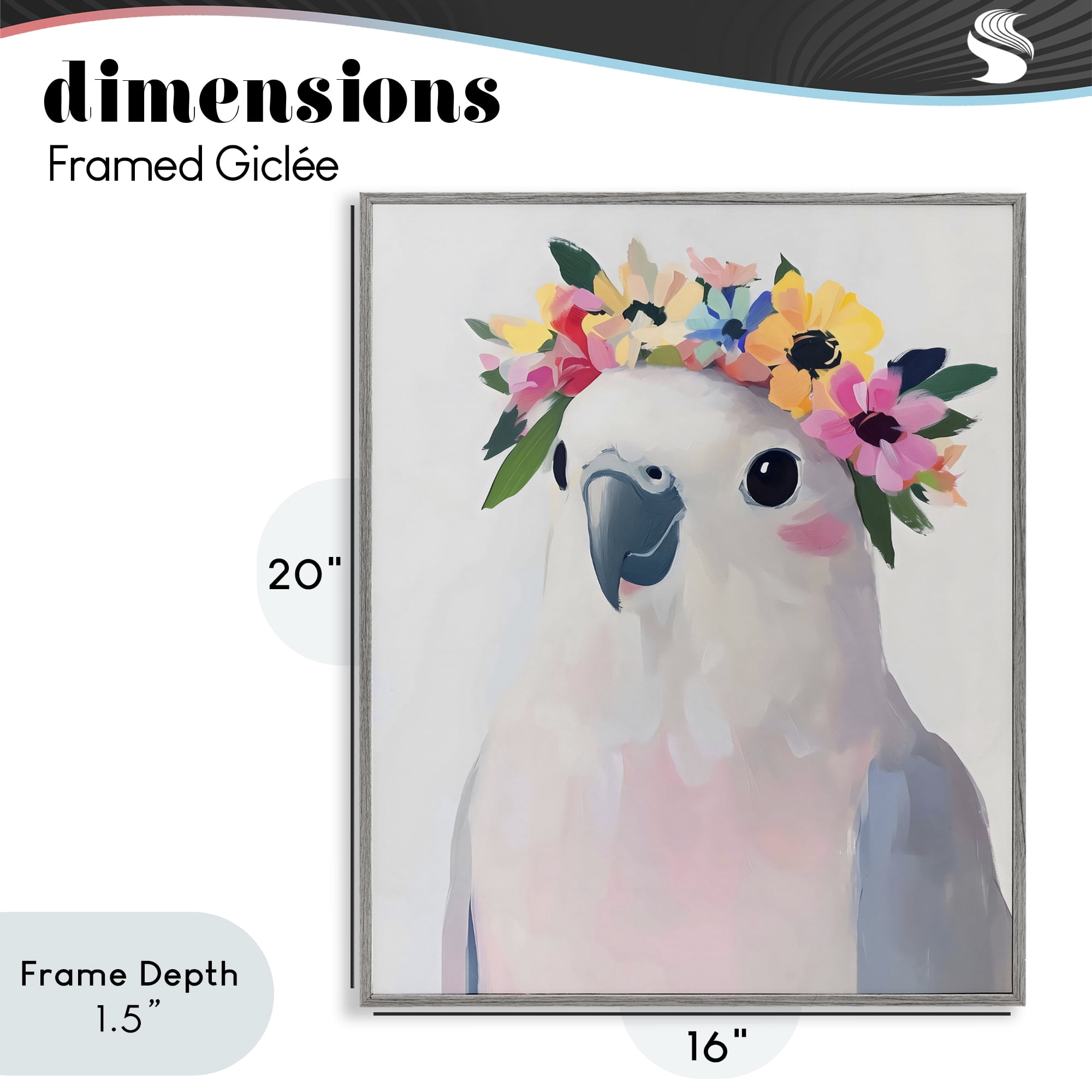 Stupell Industries Flower Crown Dove Gray Framed Giclee Art, design by The Prints Vibe