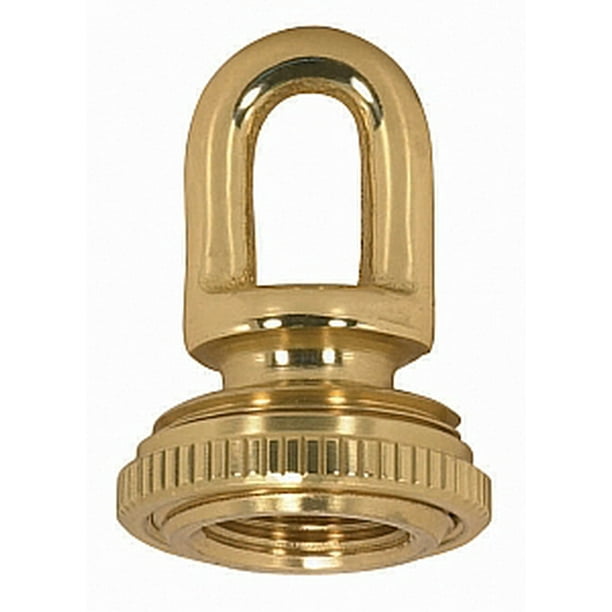 Satco 3/8 IP Cast Brass Screw Collar Loop with Ring 3/8 IP Fits 1in Canopy Hole Ring Diameter 1