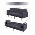 thumbnail image 3 of BSHTI 71.5 inch Modern Adult Futon Sofa Bed,Adult Sleeping Chouch with 2 Pillows for Livingroom,Dark Grey, 3 of 25