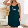 thumbnail image 6 of Blmnix Women's Nightgowns Cotton Nightgowns Chemises Valentine Sleep Shirt Crew Neck Sleeveless Blue Knee Length Womens Nightgowns Sexy,XXL, 6 of 6