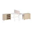 thumbnail image 3 of Scranton & Co Engineered Wood 2 Person Desk with Mobile Storage in White/Elm, 3 of 9
