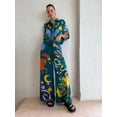 thumbnail image 2 of AURA Women 2 Piece Printed Shirt and Pants Set Cotton Linen Spring 2026 Street Style S-XXXL, 2 of 10