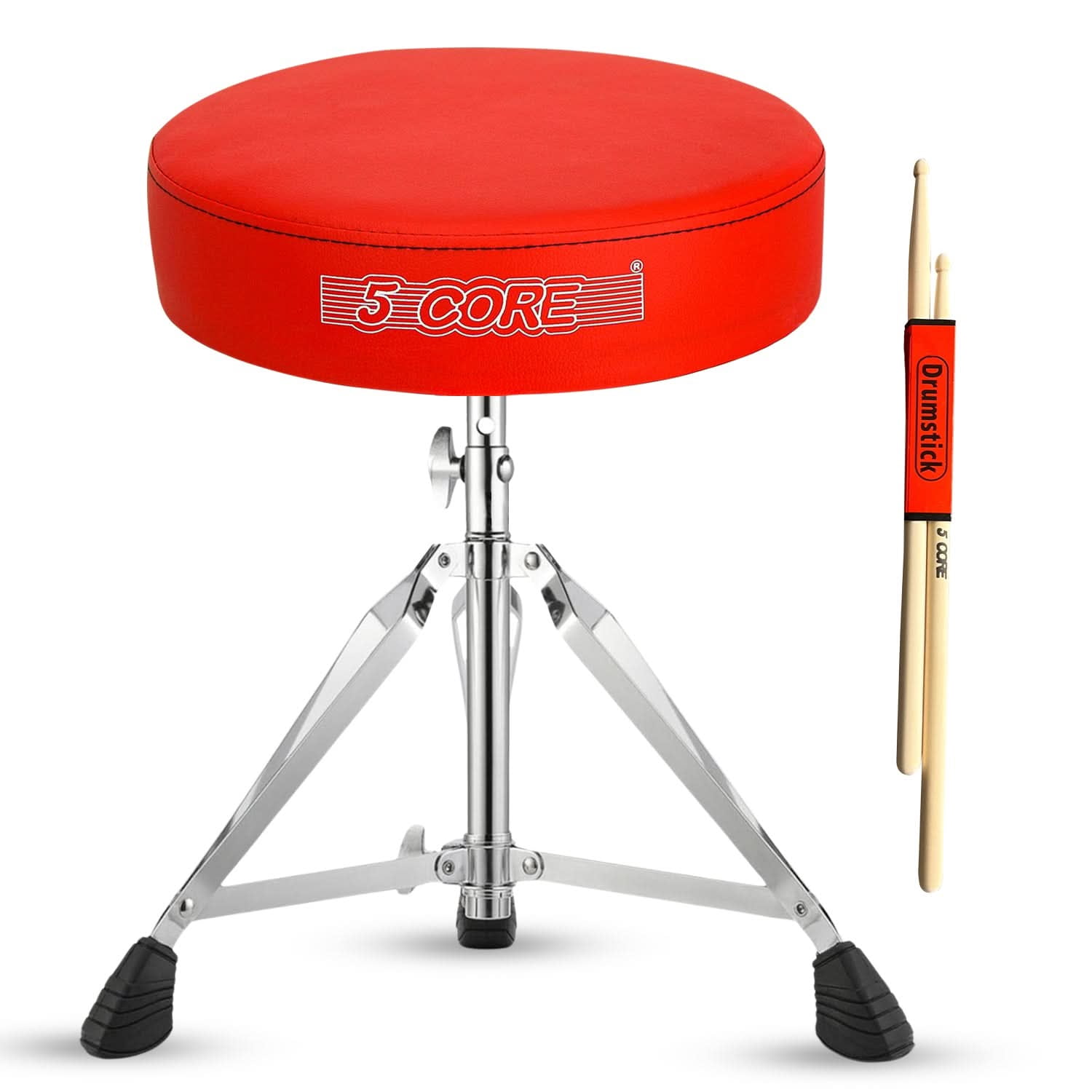 5 Core Drum Throne 3 Inch Thick Padded Comfortable Guitar Stool Double Braced Drummer Chair Height Adjustable Musician Seat For Adults And Kids Blue - DS CH BLU