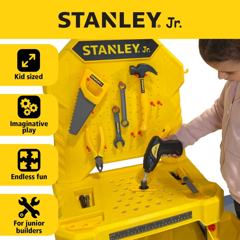 STANLEY Jr., Kids Tool Set, 140 PCS, Pretend Play Workshop