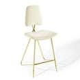 thumbnail image 3 of Modway Ponder Bar Stool Performance Velvet Set of 2 in Ivory, 3 of 9