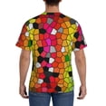 thumbnail image 3 of Bixox Men's Colorful Tie Dye Stained Glass 1 Printed Short Sleeve Skinny Athletic T-Shirt, 3 of 6