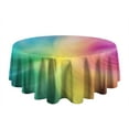 thumbnail image 5 of Rainbow Tie Dye Swirl Pattern Round Tablecloth 60"x60",Wrinkle Wipeable Table Cloth for Kitchen Dining Room Picnic Patio Party, 5 of 6