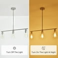 thumbnail image 4 of Briignite 3-Light Silver Linear Pendant Lighting,Kitchen Island Lighting with Clear Glass Shade, Brushed Nickel Light for Kitchen Dining Room, 4 of 5