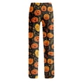 thumbnail image 5 of Womens Halloween Pajama Pants Skeleton Candy Drawstring Funny Sleep Pants Spider Web Bat Elastic High Waist Spooky Pajama Pants, 2XL, 5 of 5