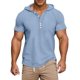 thumbnail image 1 of Camiseta holgada con capucha para hombre: prenda de poliéster para el verano, detalle de botones, color liso, ideal para combinar con vaqueros, tallas S-XXXL, contorno de pecho 105-130 cm., 1 of 8