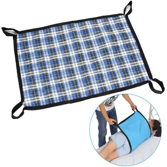 Transfer Board Slide Belts Protective Underpads Adult Incontinence Bed Pads Draw Sheet Medical Lift Sling Transferring Lifting Blets Patient Positioning Pad - 4 Handle Assist Caregiver (Plaid Cloth)