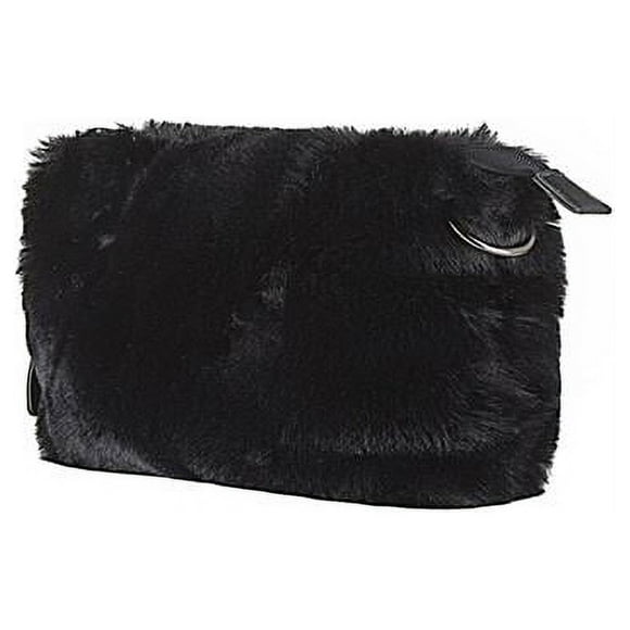 Luxe Faux Fur 676685047960 Faux Fur Purse - Black