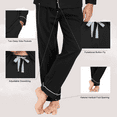 thumbnail image 5 of ANLIQI Mens 100% Cotton Pajama Sets Button Down Mens Pajama Sets Long Sleeve Knit mens Pajama Sets with Pockets(Black,L), 5 of 9