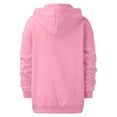 thumbnail image 4 of Vedolay Women Tops Hoodies for Women Oversized Zip Up Hoodies Sweatshirts Fall Casual Drawstring Jackets with Pockets,Pink L, 4 of 5