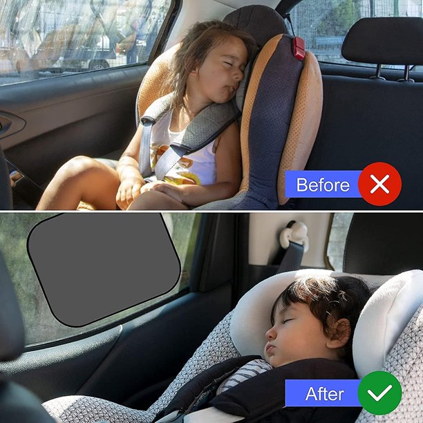 Parasol para coche con ventosas, parasol para ventana de bebé, para proporcionar la máxima protección UV para bebés, adultos, mascotas 44x36cm, negro, dos piezas Banban LingWen 8390605170218