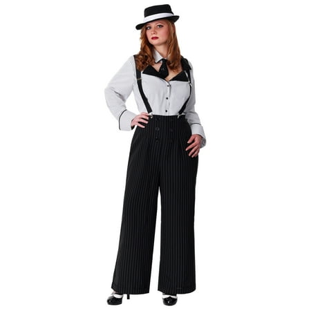 Plus Size Pinstripe Gangster Costume