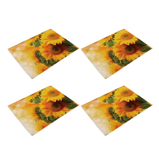 Mantel Individual creativo con aislamiento térmico de girasol, tapete de mesa antideslizante simple y colgante, 4 Uds.