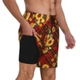 thumbnail image 2 of Gaeub Maillot de Bain Homme à Carreaux Rouges Imprimé Tournesol avec Doublure de Compression, Short de Plage Séchage Rapide, Poches-TTG, 2 of 6