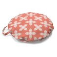 thumbnail image 1 of Abstract Round Floor Cushion with Handle, Repetitive 4 Leaf Flower Shapes in Summer Pastel Tones Blossoms Print, Pillow for Living Room & Dorms, 18" Round, Coral Blush and White, by Ambesonne, 1 of 4