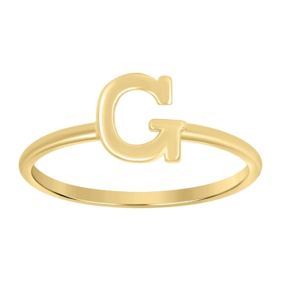 10kt Real Yellow Gold Womens Initial Alphabet G Ring