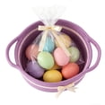 thumbnail image 4 of Small Woven Rope Basket, Empty Gifts Basket with Bag and Ribbons, Cotton Rope Woven Basket with Handles, Cute Handle Organizer Box, Reusable Easter Egg Basket for Party Gift Home Decor, 4 of 8