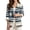 Blue and Brown - Aztec Sun, variant on Aztec Sun Print Blazers for Women 3/4 Sleeve Linen-Style Suit Blazer Jacket with 2 Pockets for Spring Summer Autumn, 3XL