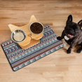 thumbnail image 3 of Boho Retro Floral Pet Feeding Mat-Abstract Art Pattern Absorbent Pet Placemat for Food and Water Bowl, with Waterproof Rubber Backing, Quick Dry Water Dispenser Mat for Dog and Cat (12"x20"), 3 of 7