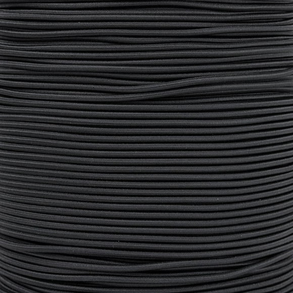 GOLBERG Elastic Shock Cord - 2.5mm, 1/32, 1/16, 3/16, 5/16, 1/8, 3/8, 5/8, 1/4, 1/2 inch diameter - 10, 25, 50, 100 ft lengths - Made in the USA (Black, 2.5mm x 10ft)