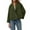 Army Green, variant on CharmCyan Women's Fashionable, Elegant, Solid-color, Long-sleeved, Short Woolen Coat With A Turned-up Collar Army Green L