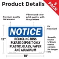 thumbnail image 2 of Recycling Bins Please Deposit Only Plastic OSHA Notice Vinyl Decal Label 18 Inch x 12 Inch - 5 Pack, 2 of 6