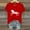 Red, variant on ALLLIST Tops for Women Holiday Short Sleeve V Neck T-Shirts Animal Print Trendy Gray Shirts Ladies Tops