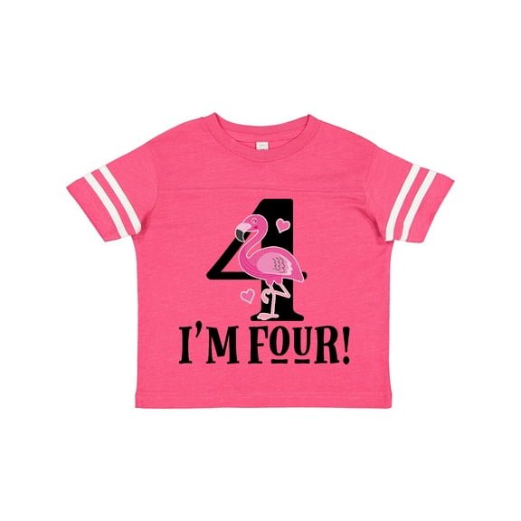 Inktastic 4th Birthday Flamingo Girls Toddler T-Shirt