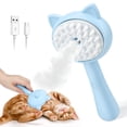thumbnail image 1 of Cepillo de vapor para gatos 3 en 1 para mudar, cepillo de vapor para gatos para masaje, herramienta de eliminación de pelo de mascotas, peine para gatos y perros, azul, 1 of 5