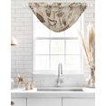 thumbnail image 4 of Waterfall Valances for Windows, Coffee Kitchen Sheer Valance Curtains, Beige Farmhouse Retro Beans Latte Tea Cup Funny Rod Pocket Elegant Swag Valances for Living Room Bedroom, 47.2"x38.5", 3 Panel, 4 of 8