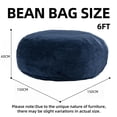 thumbnail image 6 of S-HOME Versatile 6FT Round Sofa with Removable Cover Bean Bag Chair For Living Room And Bedroom, Blue, 6 of 6