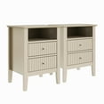 thumbnail image 5 of CozyHome Fluted Nightstand Set of 2, Modern Side Table with 2 Drawers & Storage Shelf, Wood End Table for Living Room, Bedroom, Beige, 5 of 7