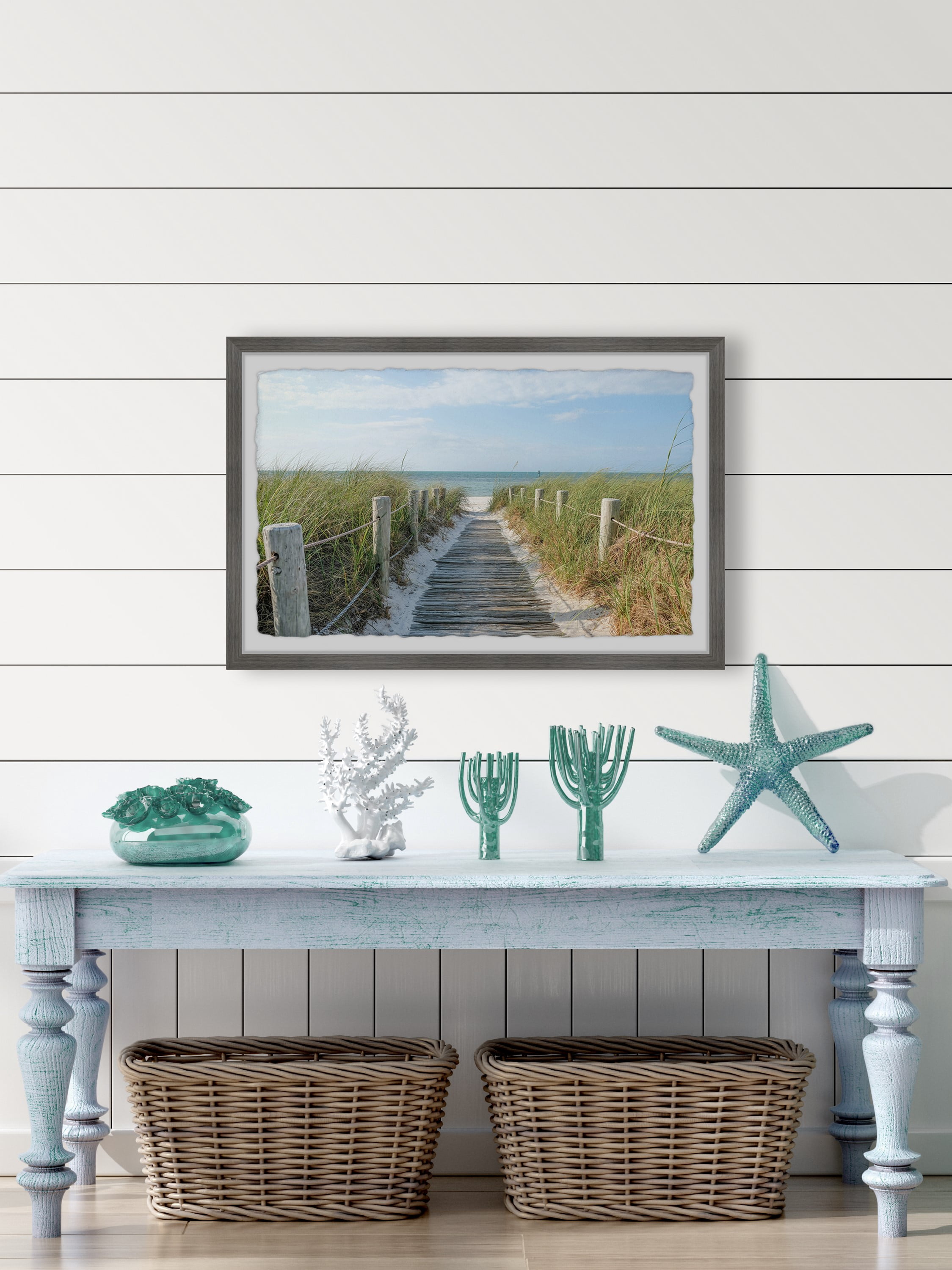 Rope Railings 24 in x 16 in Framed Painting Art Prints, by Marmont Hill