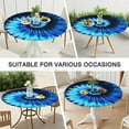 thumbnail image 7 of Blue Tie Dye Mandala Pattern Round Fitted Tablecloth with Elastic Edge,Dining Table Cover Waterproof,Outdoor Round Tablecloth for Camping,Dining,Indoor and Outdoor, 7 of 7