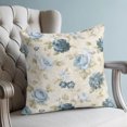 thumbnail image 6 of 16x16 Pillow Covers Set of 2, Teal Blue Vintage Floral Throw Pillow Covers Decorative Couch Cushion Case, Hydrangea Botanical Elegant Microfiber Square Pillowcases for Bedroom Car Living Room, 6 of 9