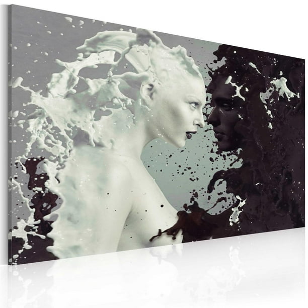 Abstract Stretched Canvas Art - Black Or White? - Walmart.com