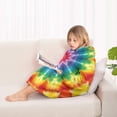 thumbnail image 4 of Colorful Rainbow Tie Dye Spiral Pattern Blanket Hoodies for Kids 6-13YR Oversize Wearable Blanket Hoodies for Boys Girls Teens, 4 of 7