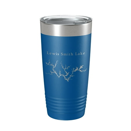 

Lewis Smith Lake Map Tumbler Travel Mug Insulated Laser Engraved Coffee Cup Alabama 20 oz Royal Blue