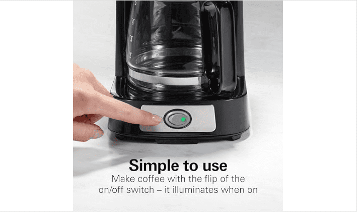 Hamilton Beach 5 Cup Drip Coffee Maker with Easy FrontFill Basket, Compact Design, Works with Smart Plugs, Glass Carafe, Auto Pause