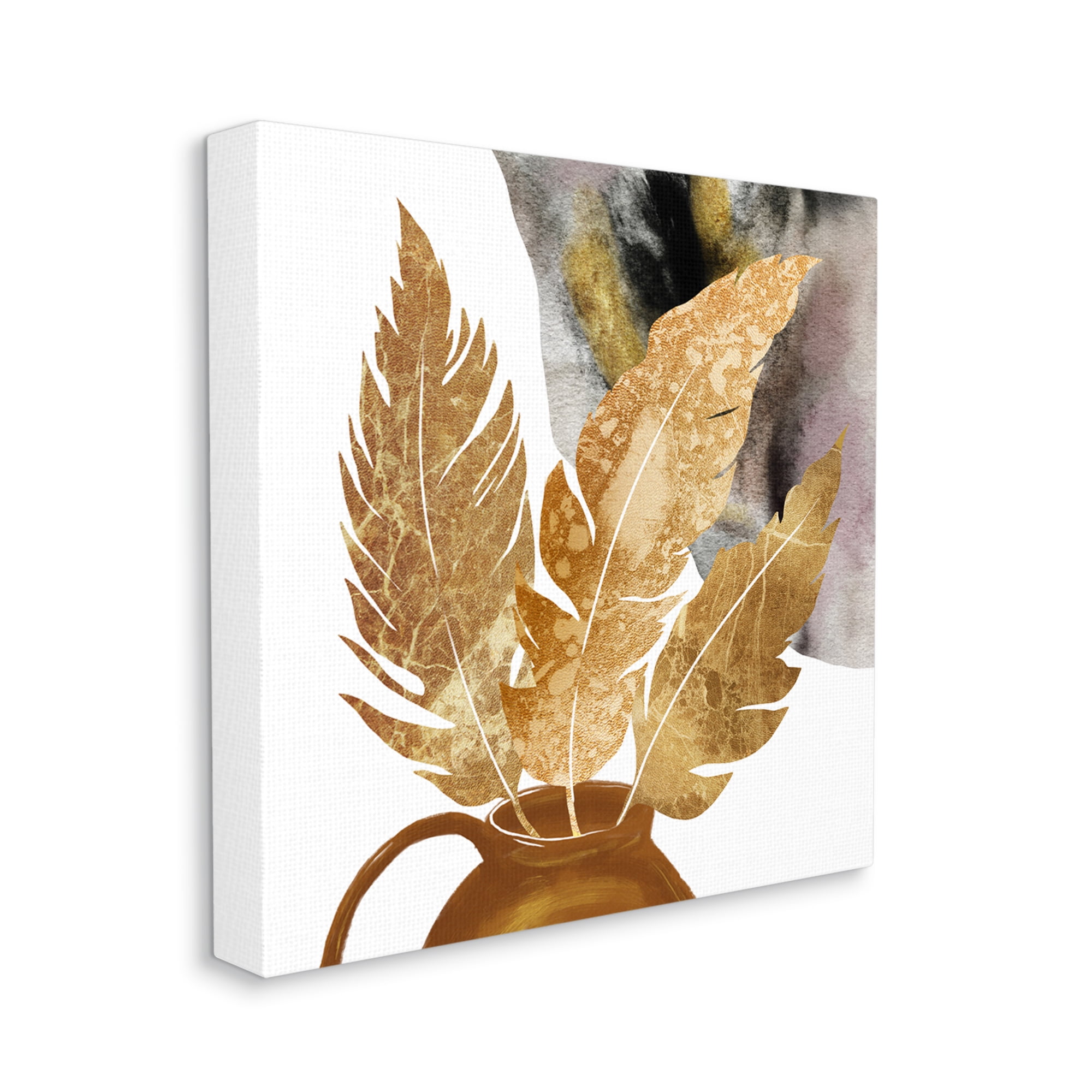Stupell Industries Modern Boho Leaves Botanical & Floral Painting Gallery Wrapped Canvas Print Wall Art, 30 x 30