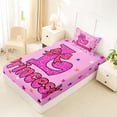 thumbnail image 5 of spefrowx Dreamy Princess L Letter Twin Sheets for Kids, Kawaii Cartoon Stars Bow Bedding, 3-Piece, 1 Flat Sheet, 1 Fitted Sheet and 1 Pillowcase, 5 of 6