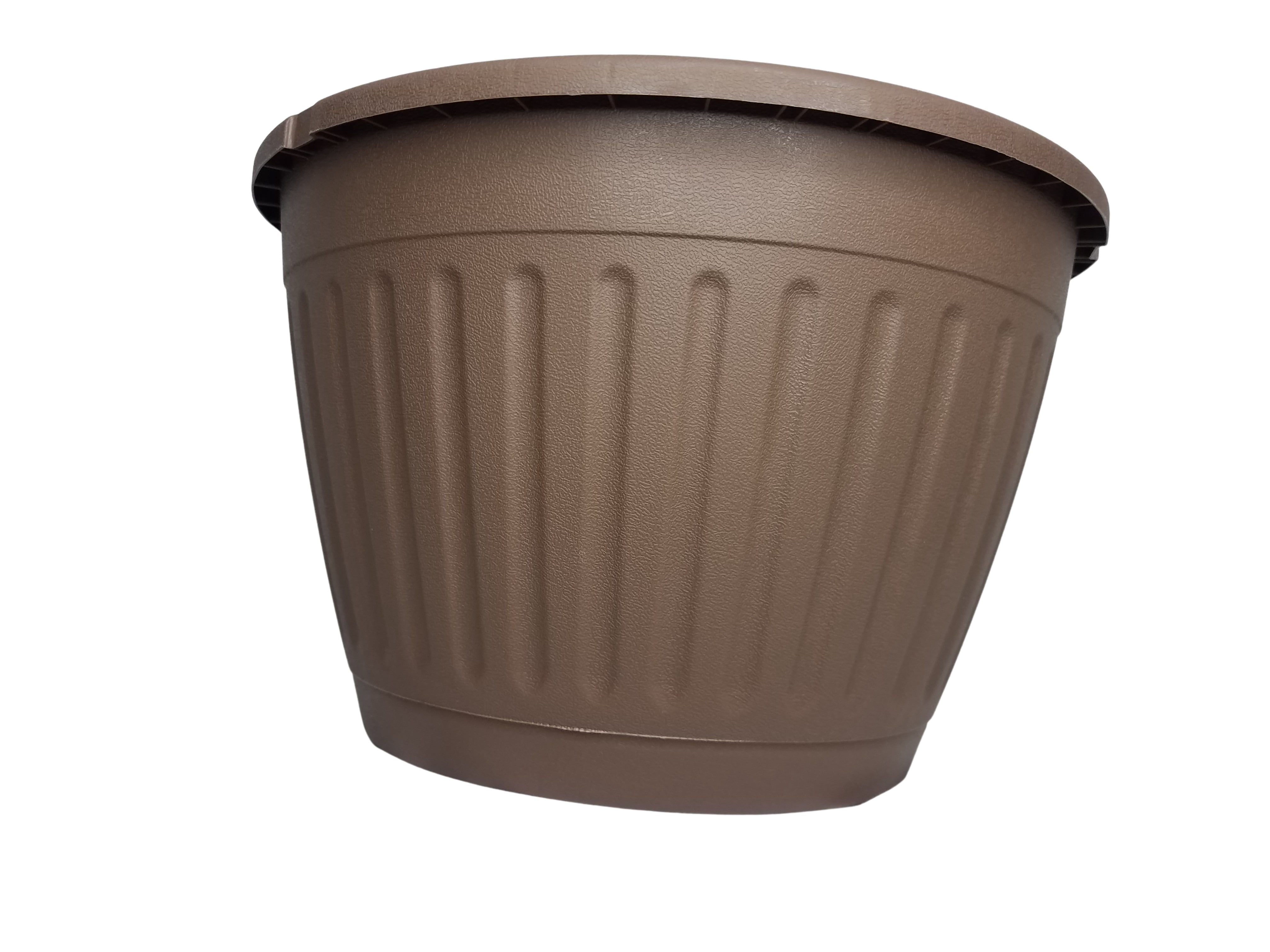Landmark Plastic 10" Brown Imperial Hanging Basket Planter, Set of 10