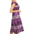 thumbnail image 4 of Sakkas Delilah Gypsy Boho Peasant Batik Dress - Purple - OS, 4 of 4